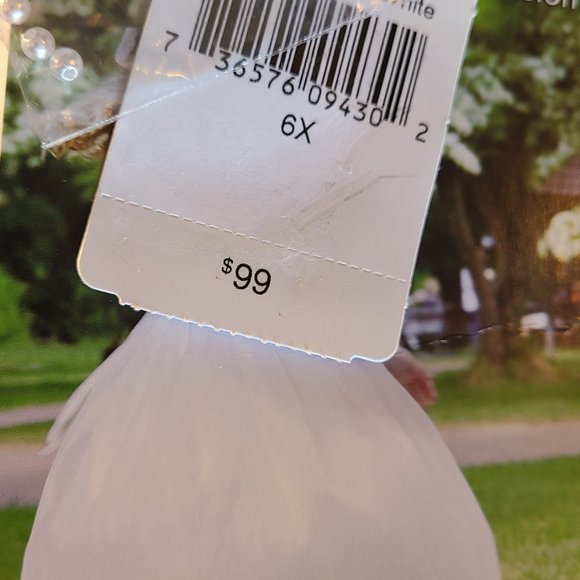 NWT Keepsake White Beaded Floral Tulle Formal Dress Easter/Communion/Flower Girl - Picture 5 of 5